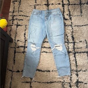 J. Crew Light Blue Distressed Skinny Jeans